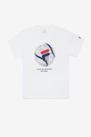 FILA Nyc Globe Tee Shirts White,Mens Tennis | CA.FUPGVE258